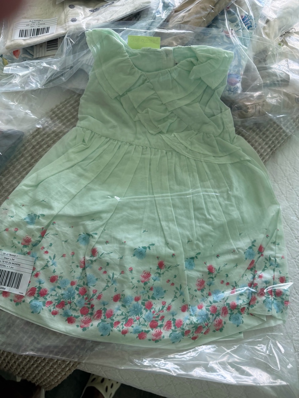 Jamie and Jack Girls' Mint Floral Bow Party Dress 18 to 24 months NWT - Picture 6 of 6